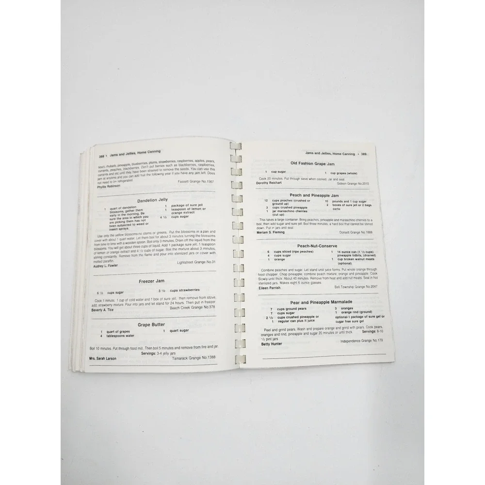 Vintage Pennsylvania State Grange Cookbook 1989 Spiral Bound Community Recipes